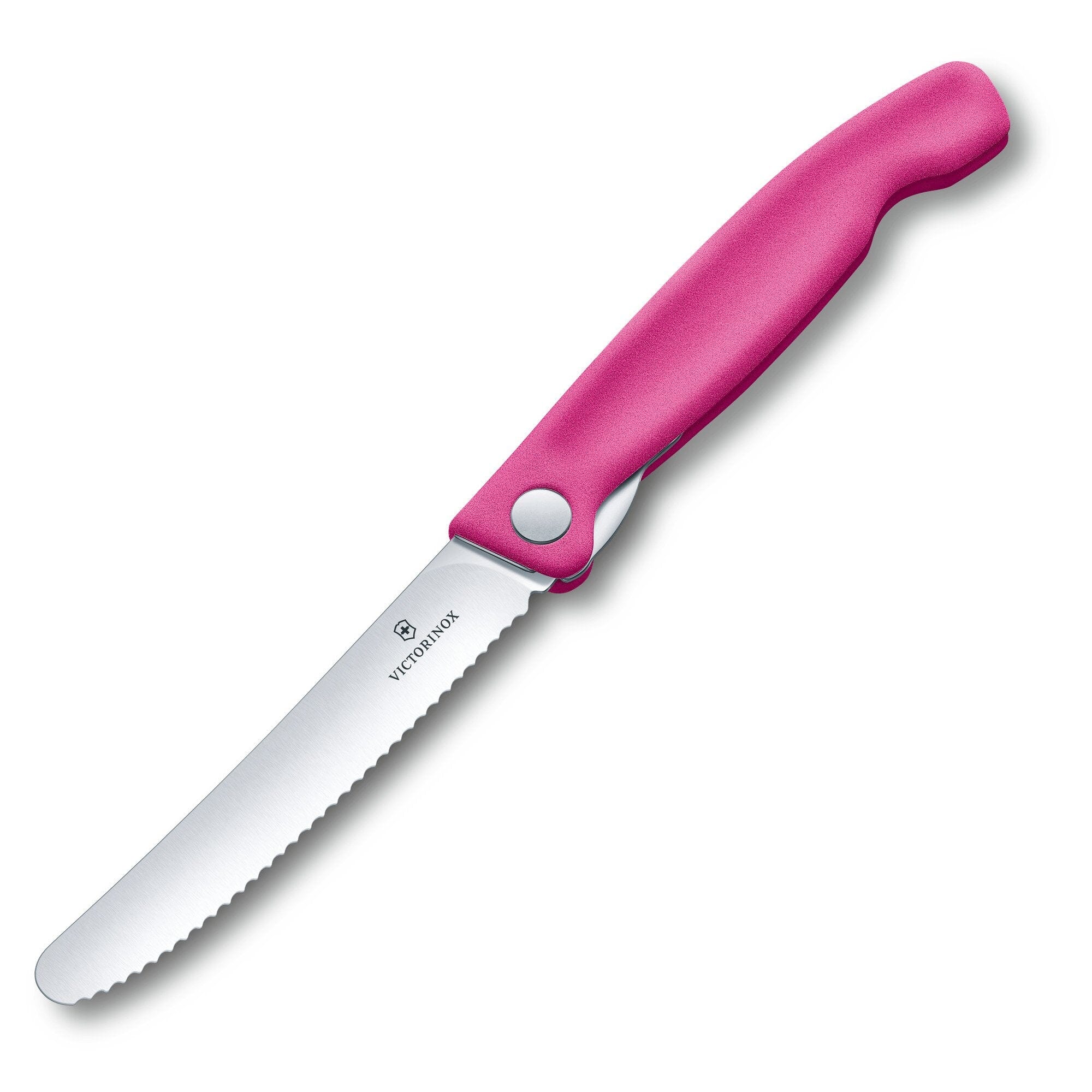 Victorinox Folding Paring Knife Wavy Blade    Pink Handle