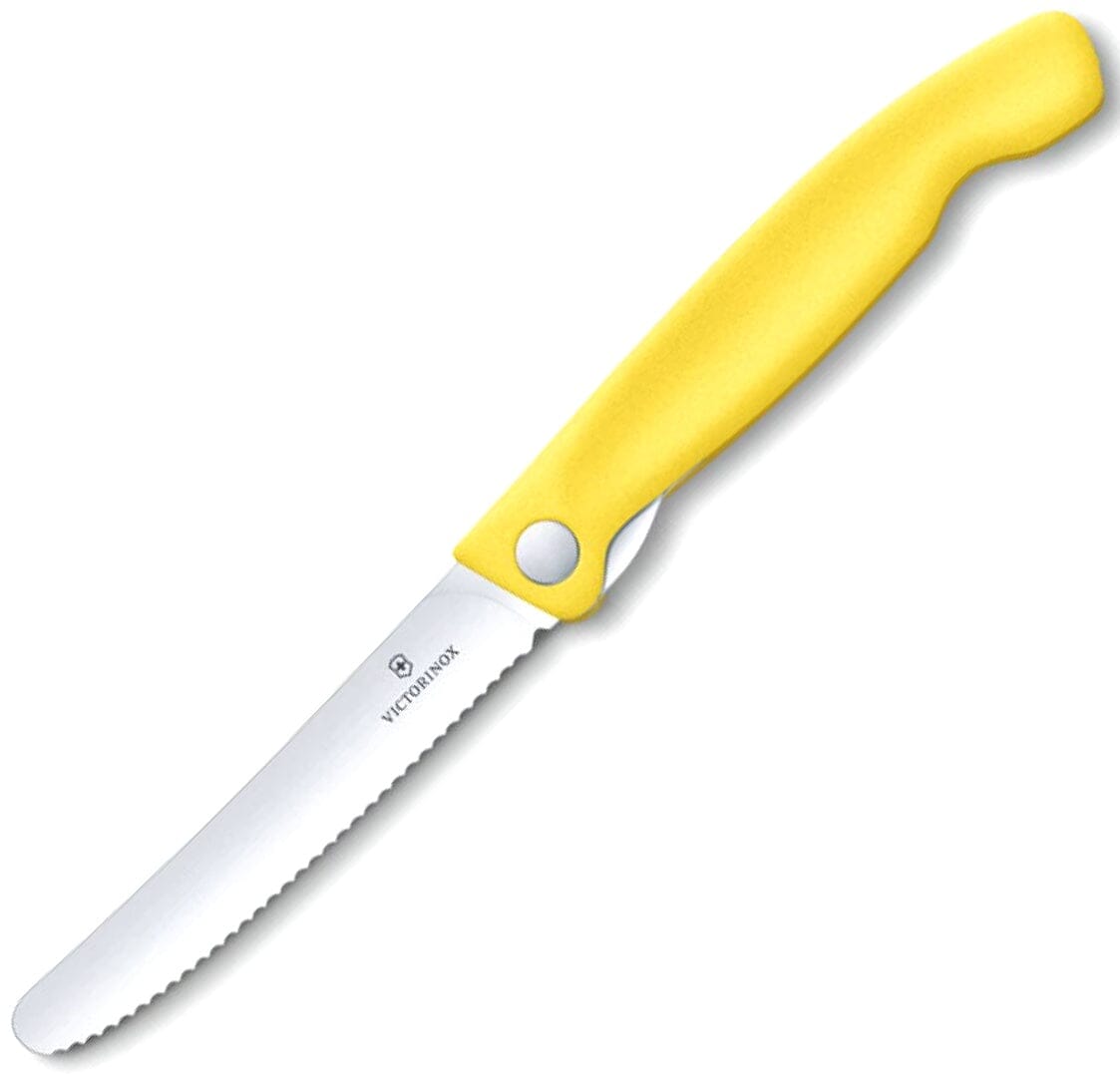 Victorinox Folding Paring Knife Wavy Blade    Yellow Handle