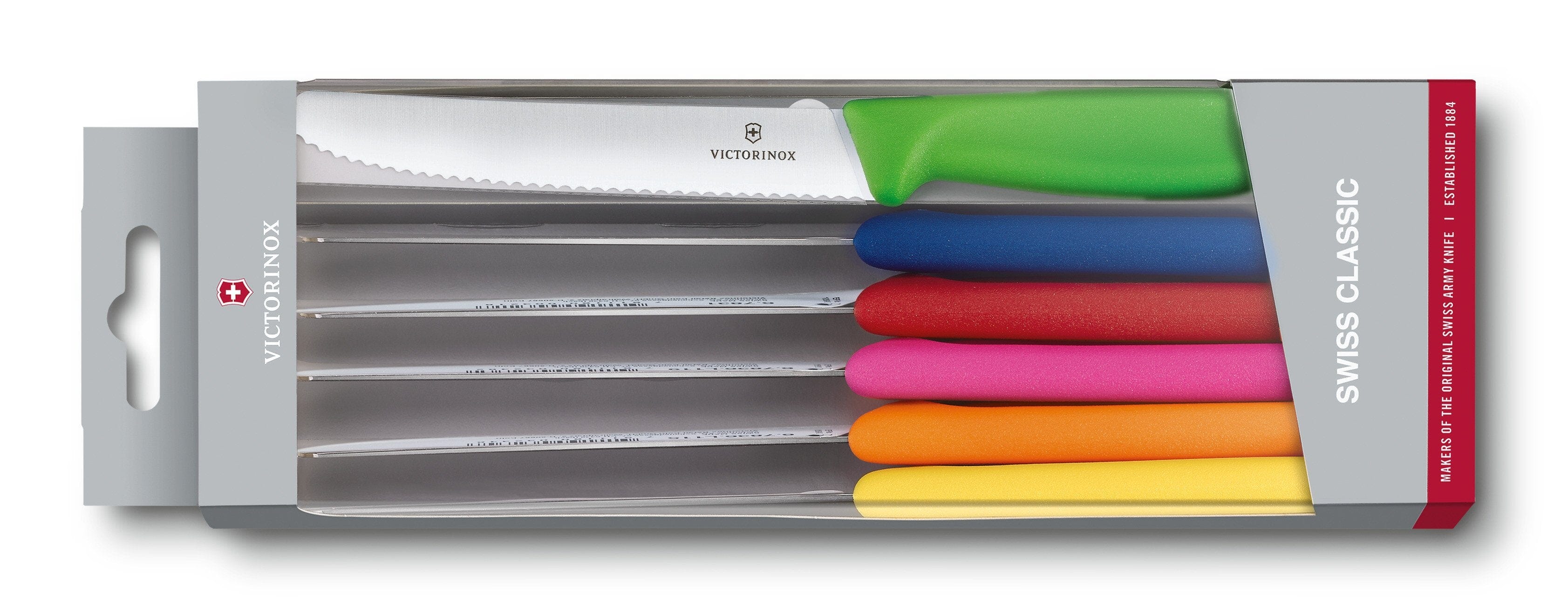 Victorinox Tomato & Table Knife Set 6.7839.6G - 6 piece Assort Colours Victorinox (obs)