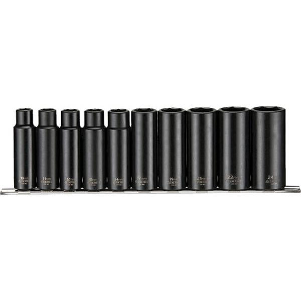 Teng 10Pc 1/2In Dr. Deep Impact Socket Set 10-24Mm | Socketry - 1/2 Inch Drive-Hand Tools-Tool Factory