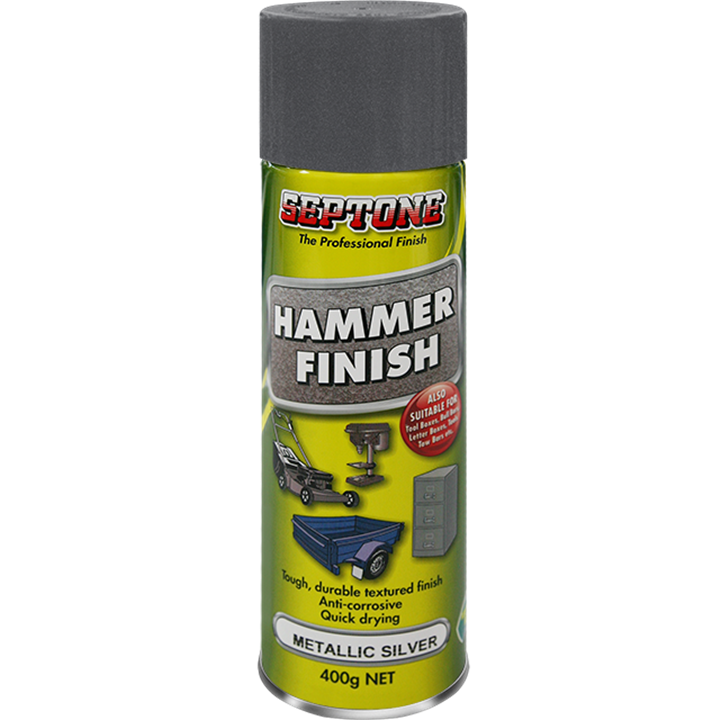 Septone Hammer Finish Silver Aerosol 400G-Paint Products-Tool Factory