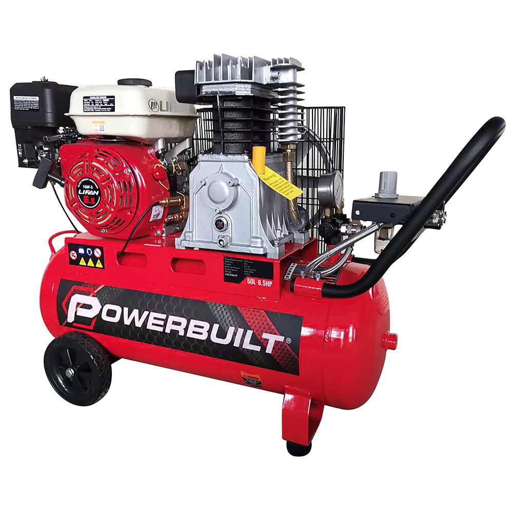 Powerbuilt 50L 6.5Hp Air Compressor (Lifan Engine) - Belt Drive