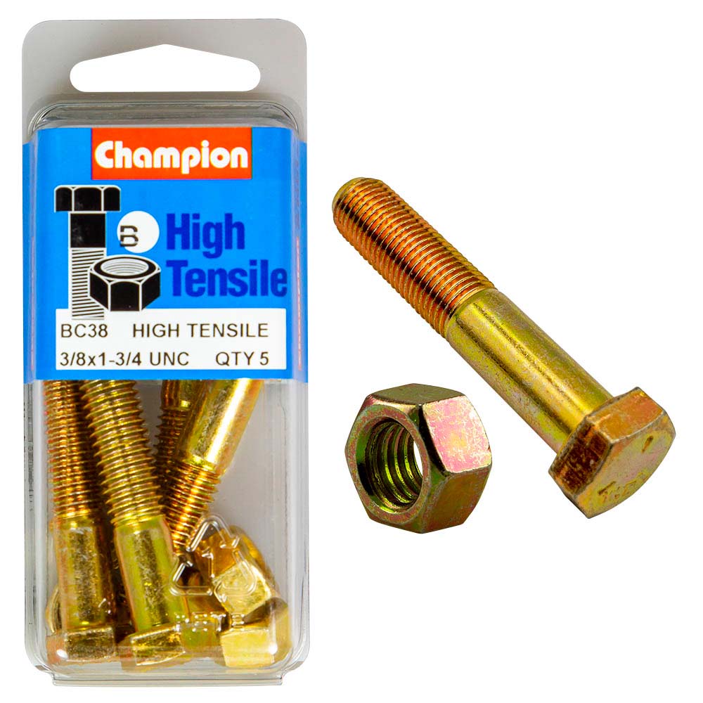 Champion 1-3/4in x 3/8in Bolt And Nut (B) - GR5