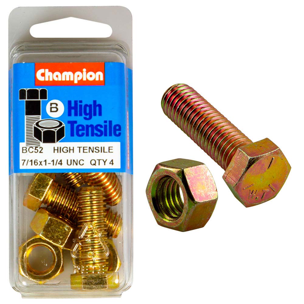 Champion 1-1/4in x 7/16in Set Screw  & Nut (B) - GR5
