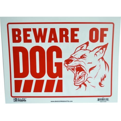 Redback Beware Of Dog Sign - Plastic 200mm x 300mm