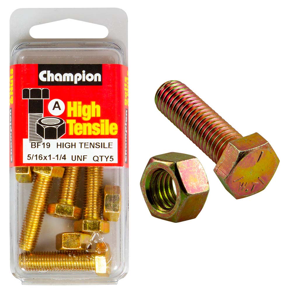 Champion 1-1/4in x 5/16in Set Screw & Nut (A) - GR5