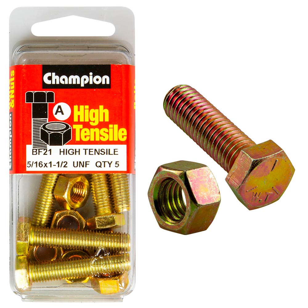 Champion 1-1/2in x 5/16in Set Screw & Nut (A) - GR5