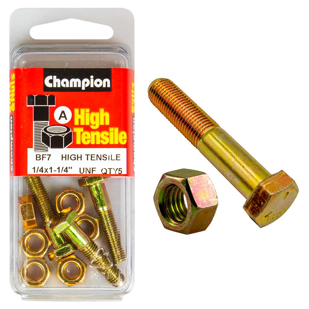 Champion 1-1/4in x 1/4in Bolt And Nut (A) - GR5