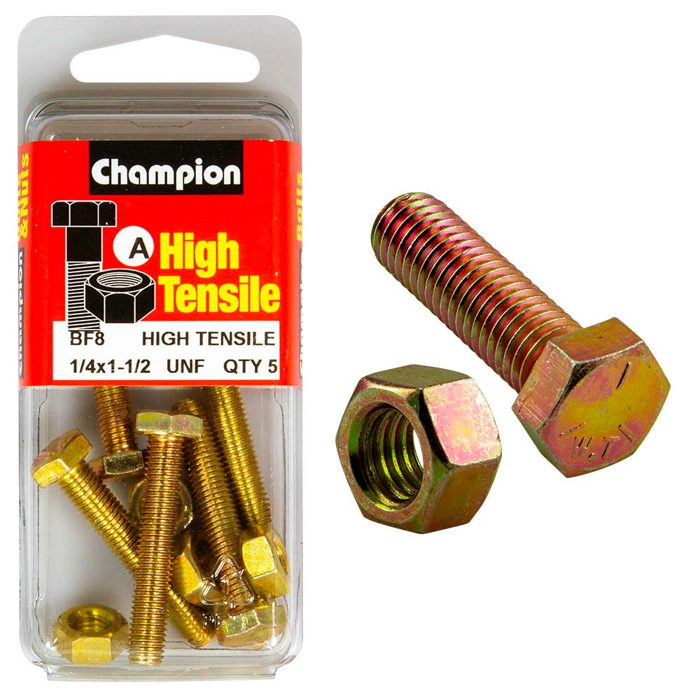 Champion 1-1/2in x 1/4in Set Screw  & Nut (A) - GR5