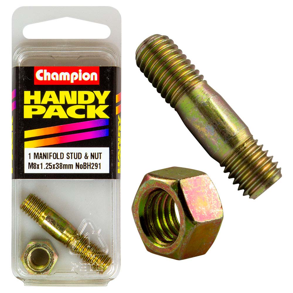 Champion M8 x 38 Manifold Stud & Nut