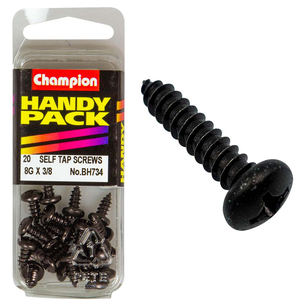 Champion 8G x 3/8in S/Tap Set Screw - Black Zinc
