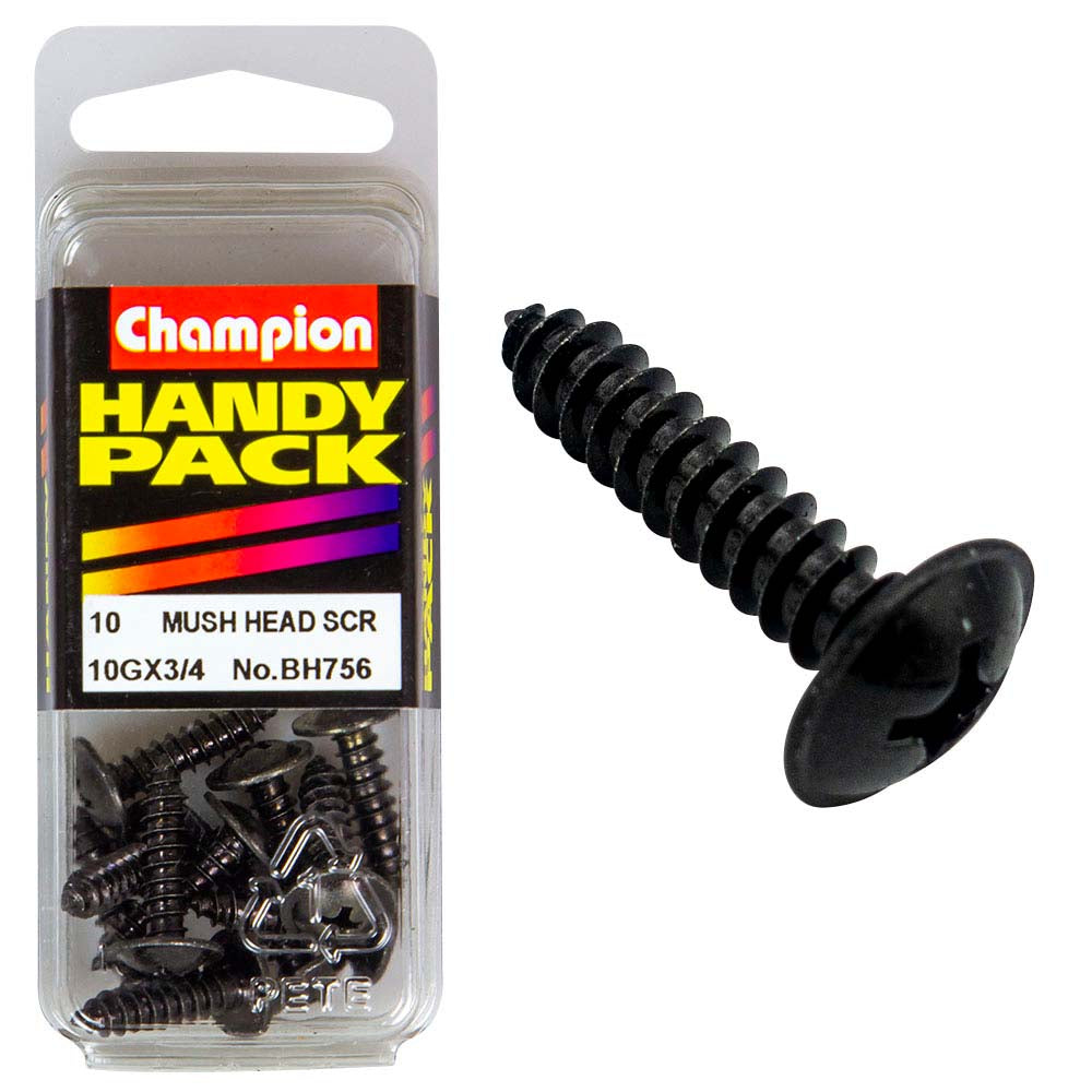 Champion 10G x 3/4in Washer Face S/Tap Set Screw - Blk Zinc