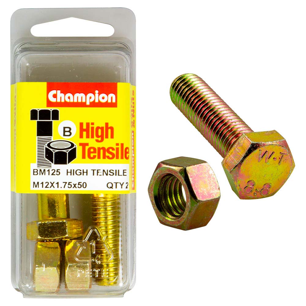 Champion 12 x 50 Bolt And Nut (B) - GR8.8