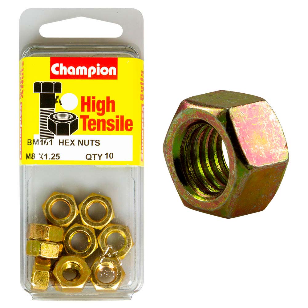 Champion M8 x 1.25 Hex Nut (A) - GR8.8