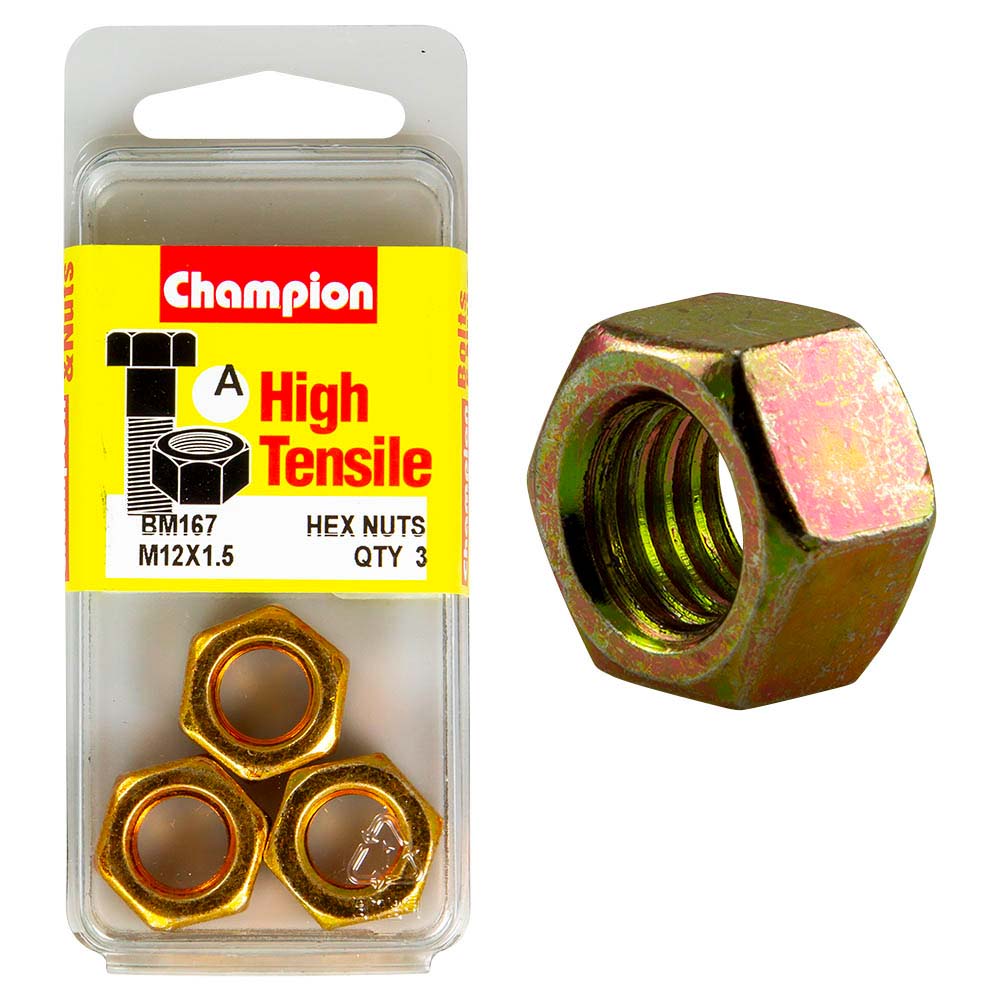 Champion M12 x 1.5  Hex Nut (A) - GR8.8