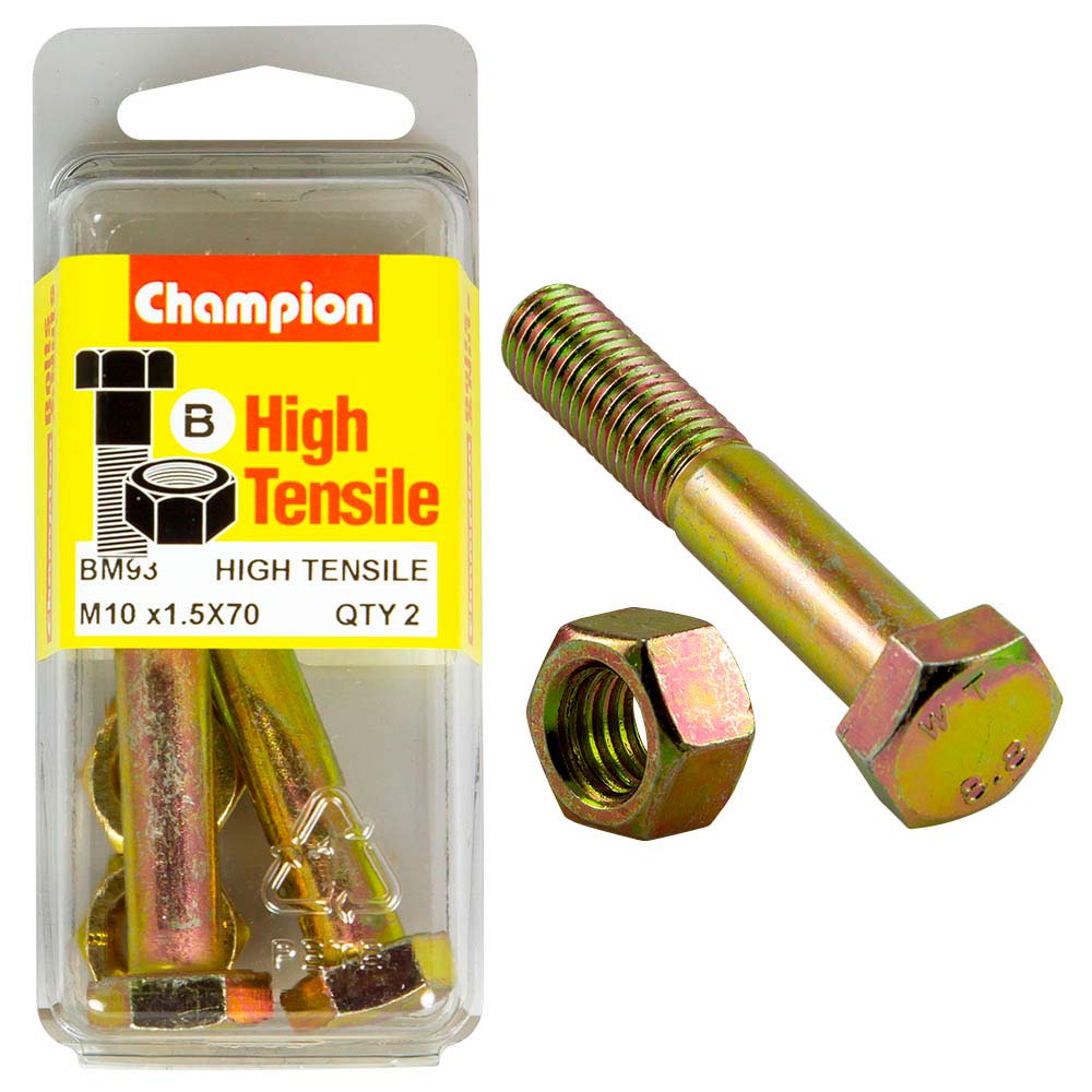 Champion 10 x 70 Bolt And Nut (B) - GR8.8