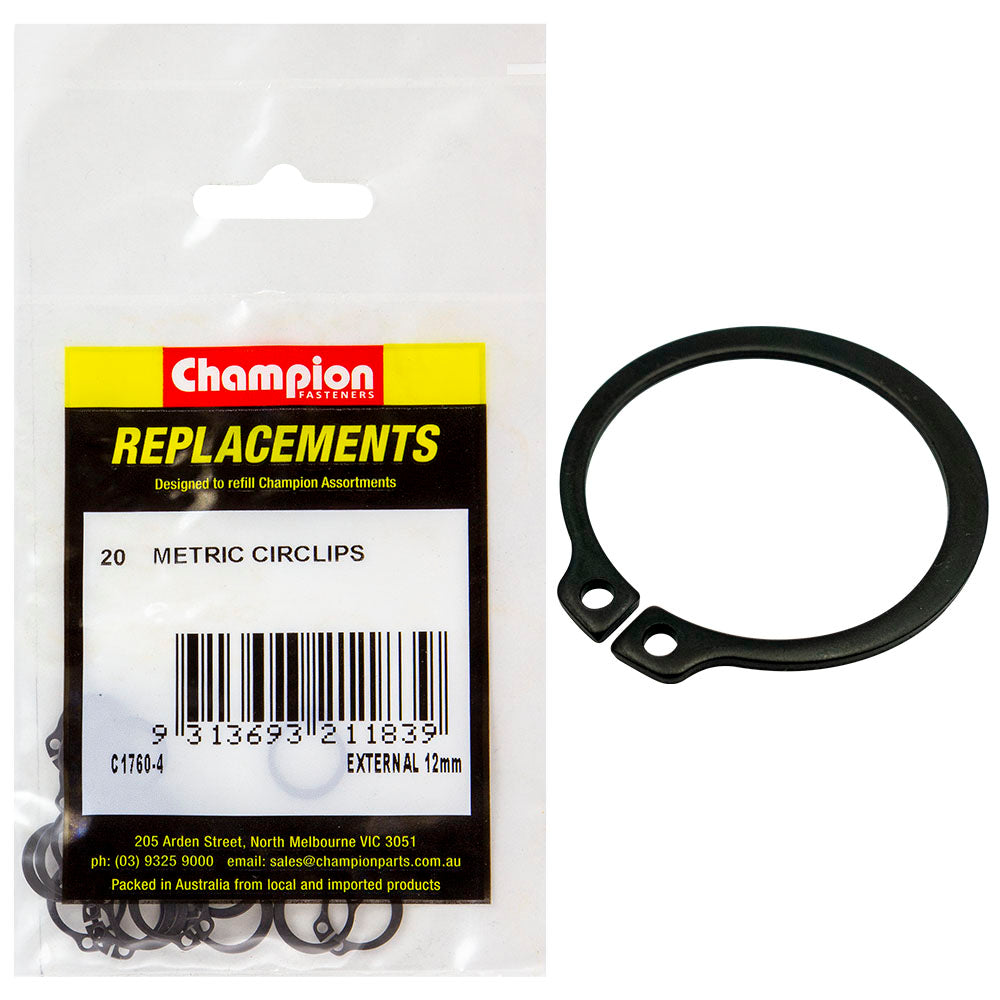 Champion 12mm External Circlip -20pk