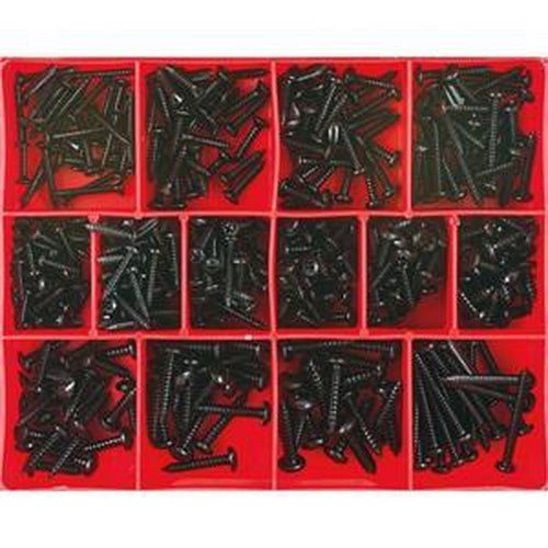 Champion 415Pc Black Self Tapping Screw Assortment | Assortments - Pan Head Screws S/T-Fasteners-Tool Factory