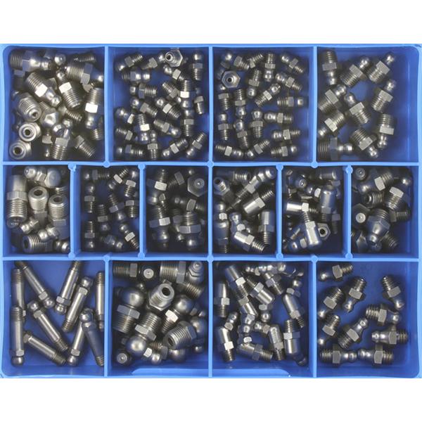 170Pc Mm/Imp. Grease Nipple Assortment Stainless | Assortments - Stainless Steel-Fasteners-Tool Factory