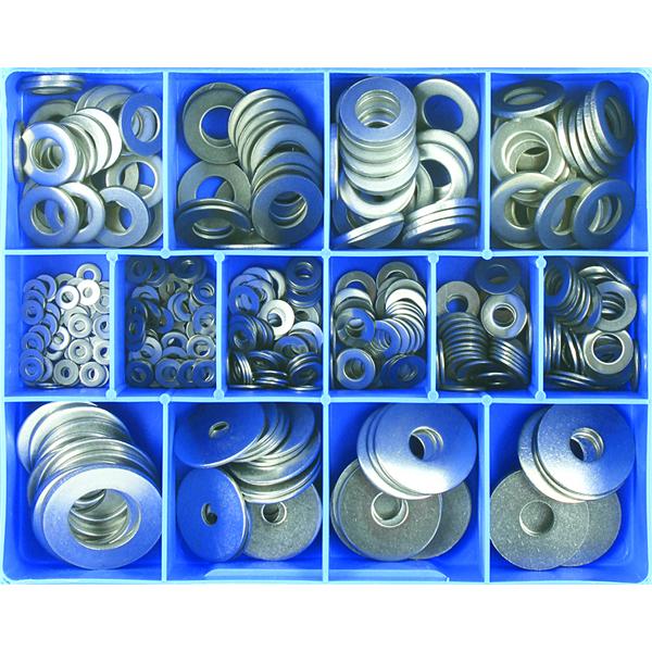 385Pc Stainless Flat Washer Assortment (Mm/Imp) | Assortments - Stainless Steel-Fasteners-Tool Factory