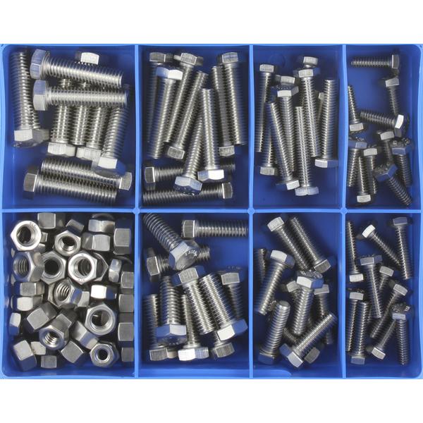 Champion 140Pc Unc Set Screw & Nut Assortment 316/A4 | Assortments - Stainless Steel-Fasteners-Tool Factory