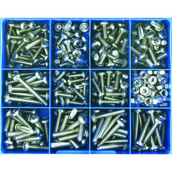 345Pc Mm Machine Screw Assortment Pan Hd 316/A4 | Assortments - Stainless Steel-Fasteners-Tool Factory