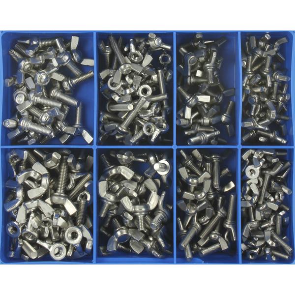 230Pc Mm Wing Screw & Wing Nut Assortment 316/A4 | Assortments - Stainless Steel-Fasteners-Tool Factory