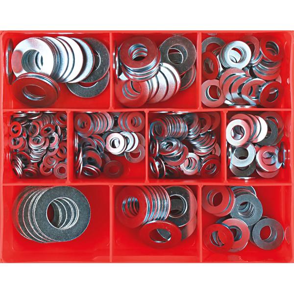 330Pc Mm/Sae Flat Steel Washer Assortment (Zinc) | Assortments - Washers-Fasteners-Tool Factory