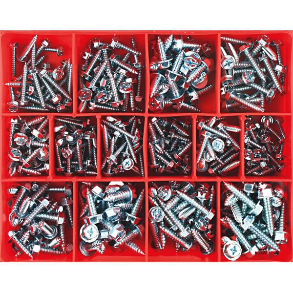 350Pc Hex Head Self Tapping Screw Assortment | Assortments - Screws-Fasteners-Tool Factory