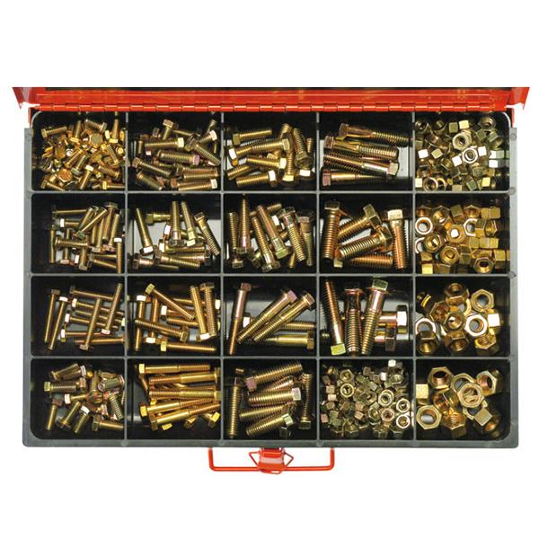 370Pc Unc Bolts, Set Screws & Nut Assortment | Master Kits - Bolts, Set Screws & Nuts-Fasteners-Tool Factory