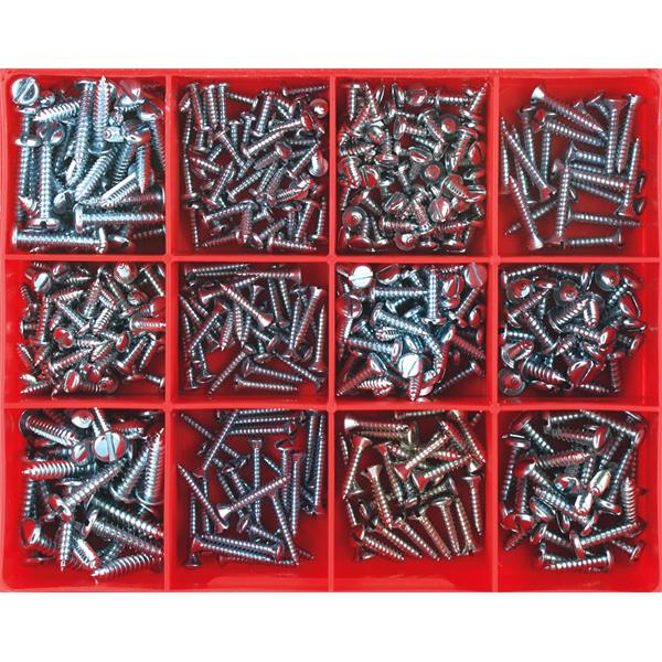 Champion 420Pc Slotted Self Tapping Screw Assortment | Assortments - Pan Head Screws S/T-Fasteners-Tool Factory