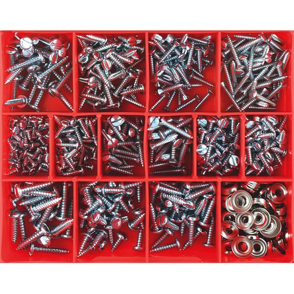 Champion 610Pc Slotted Self Tapping Screw Assortment | Assortments - Pan Head Screws S/T-Fasteners-Tool Factory