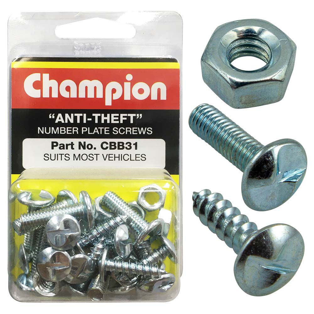 Champion 30Pc Anti-Theft Number Plate Screws