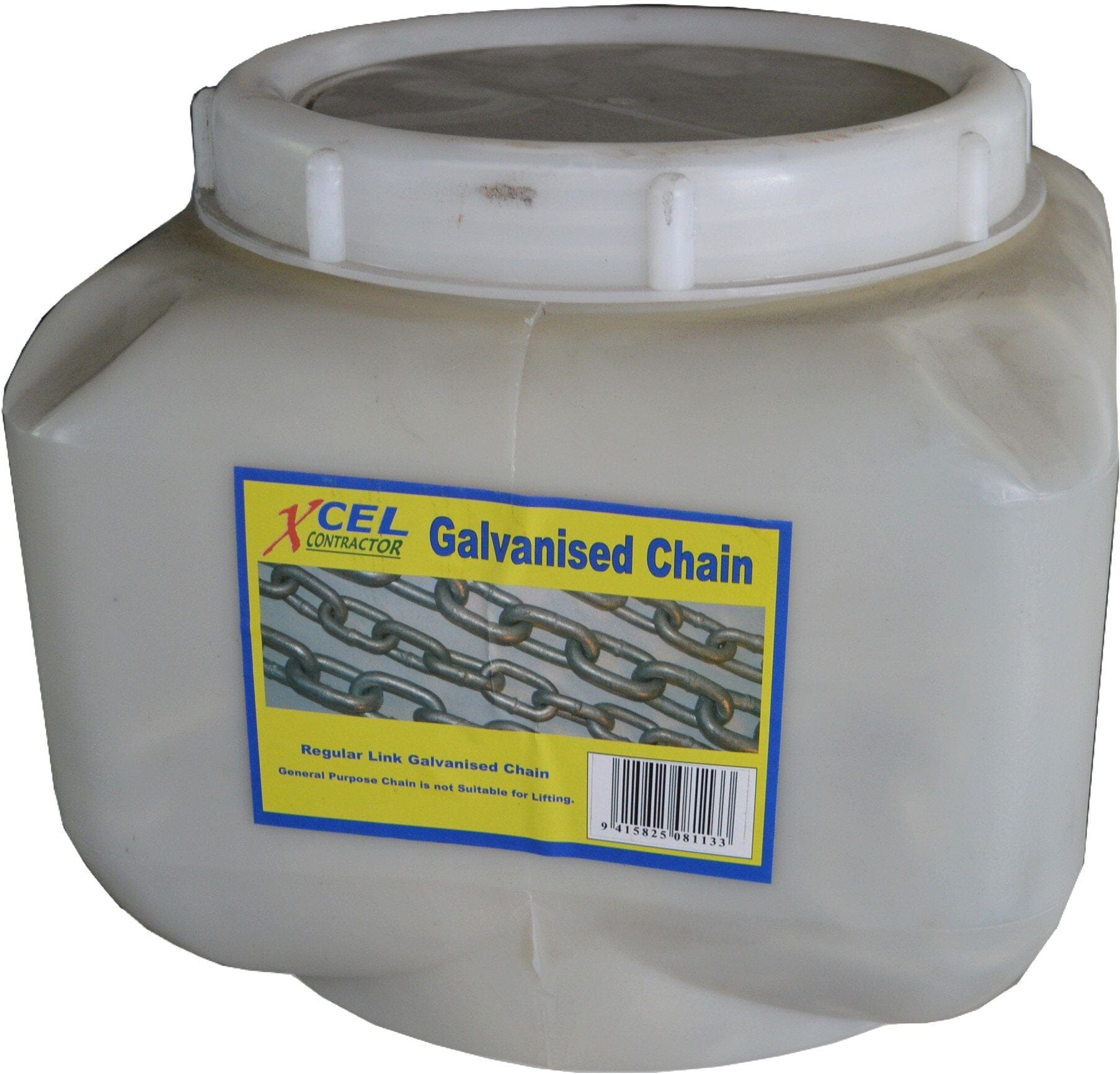 Xcel Electro Galvanised Chain 25kg Polypail (145m) 3mm