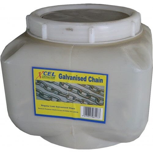 Xcel Galvanised Chain 25kg Polypail (55m) 5mm