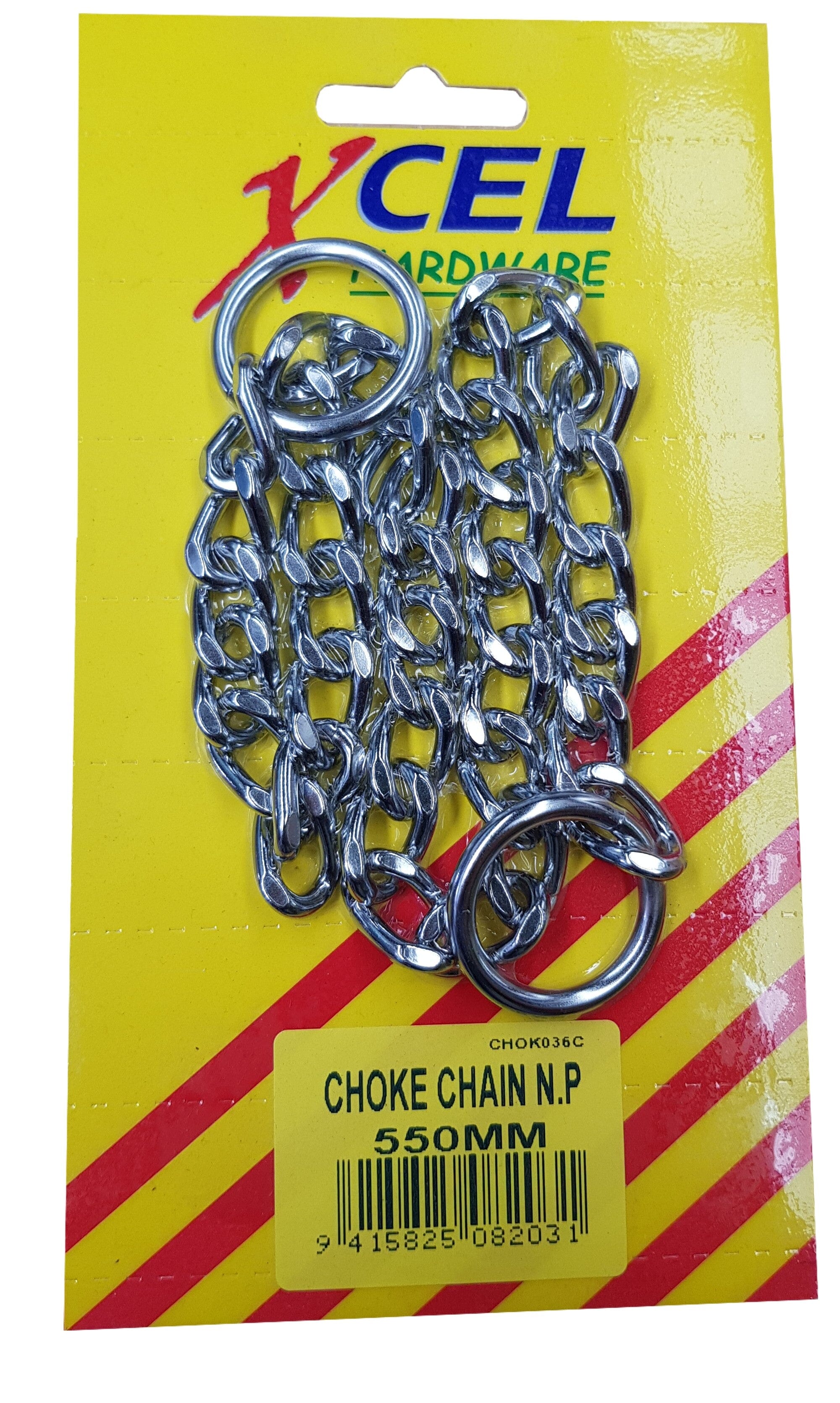 Xcel Choke Chain Nickel Plated 3.5mm x 550mm Carded