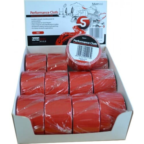 Tapespec Cloth Duct Tape (100mph) - Display Box 12-pce 36mm X 5m Red