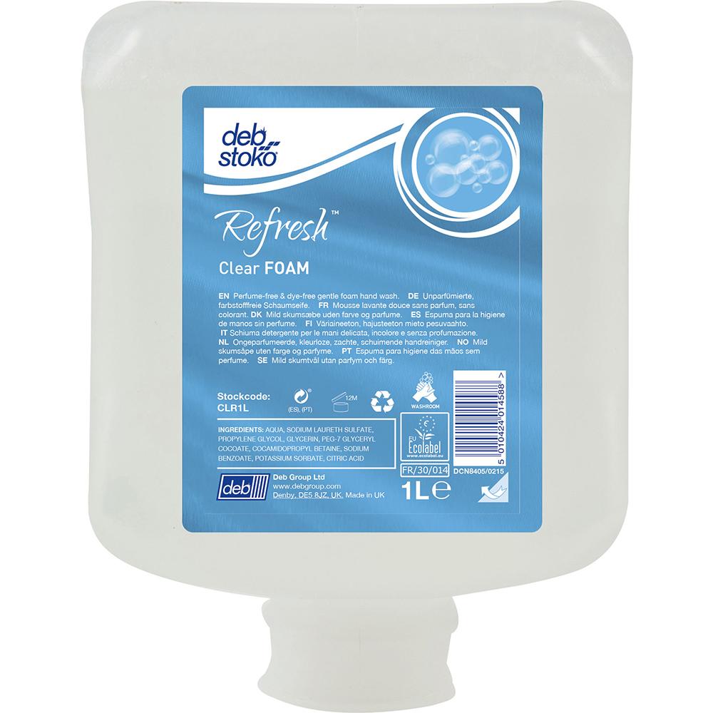 Deb|Stoko Refresh Clear Foam - 1L Cartridge | Hand Cleaners & Skin Care - Light Duty Cleaning-Cleaners-Tool Factory