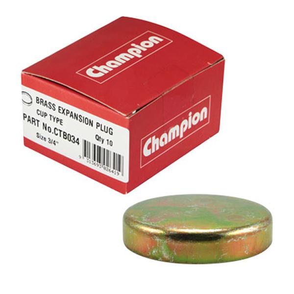 Champion 18Mm Brass Cup Plug - 10Pk | Bulk Packs - Metric-Fasteners-Tool Factory