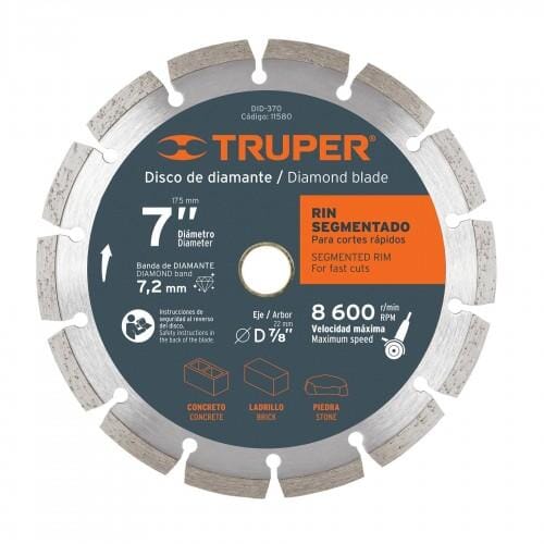 Truper Diamond Segmented Rim Blade 175mm x22mm