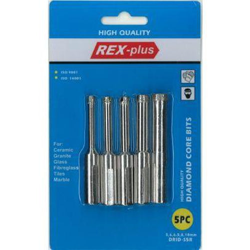 Rex-Plus Diamond Core Drill Bit Set 5pc-Power Tool Accessories-Tool Factory