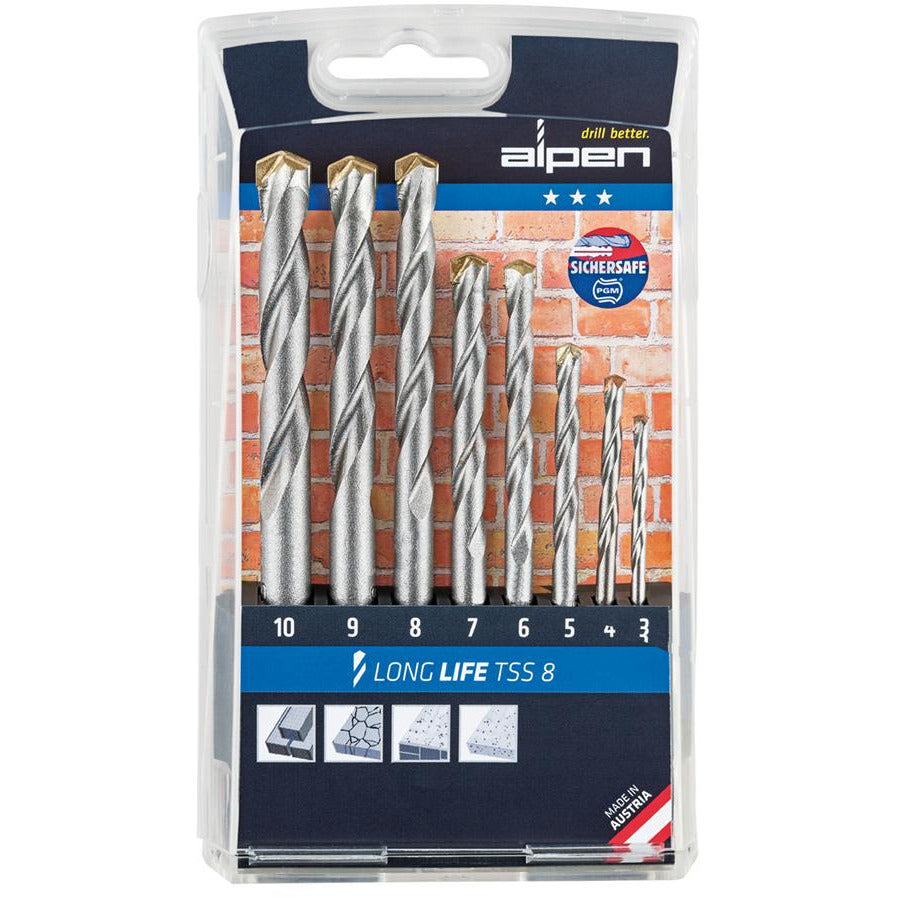 Alpen Concrete Drill Set 3 -10 x 1-Power Tool Accessories-Tool Factory
