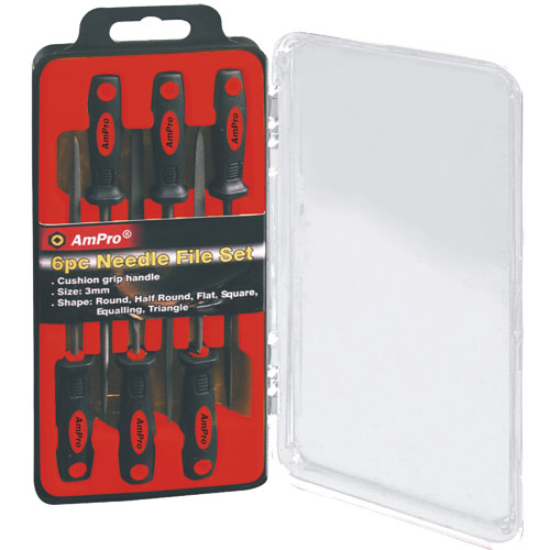 AmPro Needle File Set 6pc Sold per Unit-Hand Tools-Tool Factory