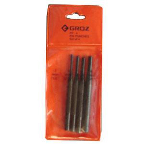 Groz 4Pc Pin Punch Set (4In / 100Mm Long) | Punches & Chisels - Sets-Hand Tools-Tool Factory