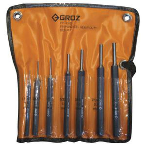 Groz Pin Punch Set 1/16 - 1/4 | Punches & Chisels - Pin Punches-Hand Tools-Tool Factory