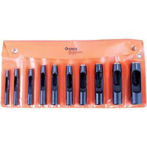 Groz 10Pc Hollow Punch Set | Punches & Chisels - Sets-Hand Tools-Tool Factory