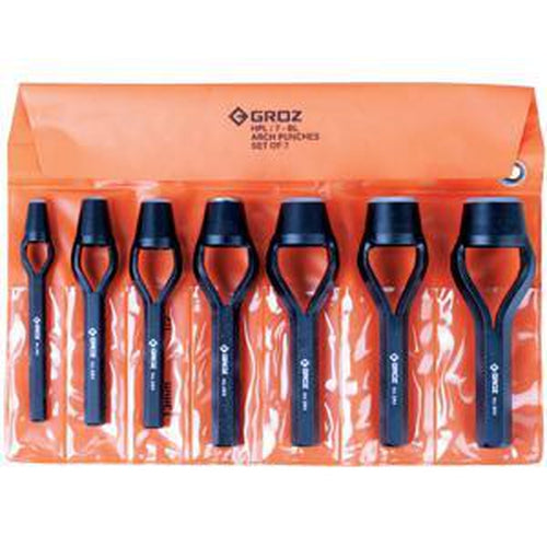 Groz 7Pc Arch Punch Set (Bell Type) | Punches & Chisels - Sets-Hand Tools-Tool Factory