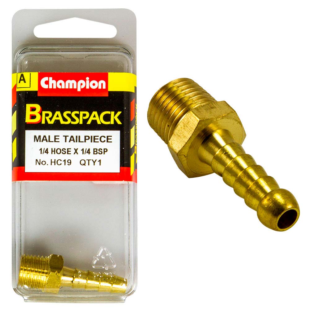 Champion Brass 1/4in x 1/4in Male Hose Barb