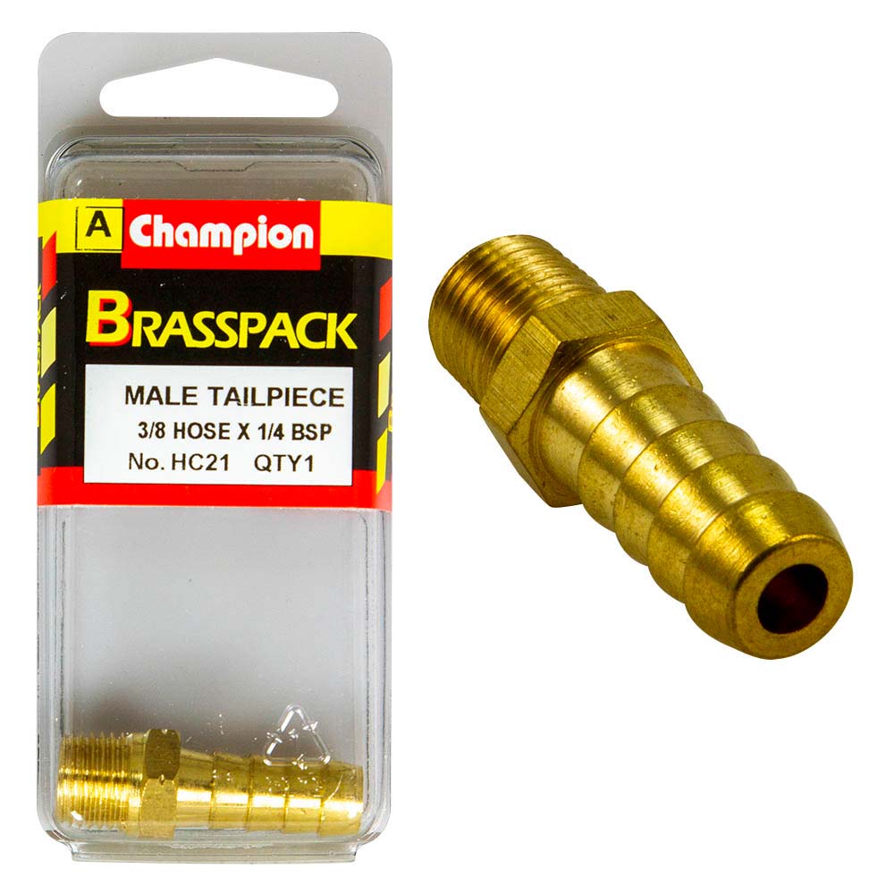 Champion Brass 3/8in x 1/4in BSP Male Hose Barb