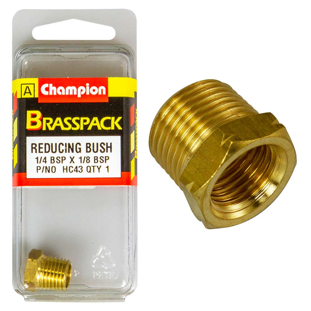Champion Brass 1/4in - 1/8in Hex Reducing Bush